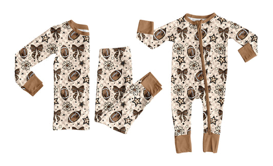 25.8.7 custom each style moq 5eta 4-6week Sibling Sister rugby bow baby boy long sleeve pants sets and rompers match family design
