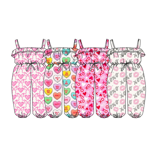25.9.14 custom each style moq 5eta 6-8week Sibling Sisters baby girl clothes suspender jumpsuit 4 match family design