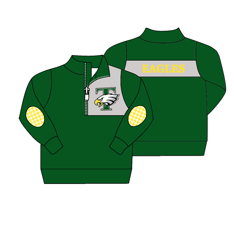 custom moq 5 mix size MSD070401 Baby Kids Long Sleeve Zip Up Pullover Casual Top