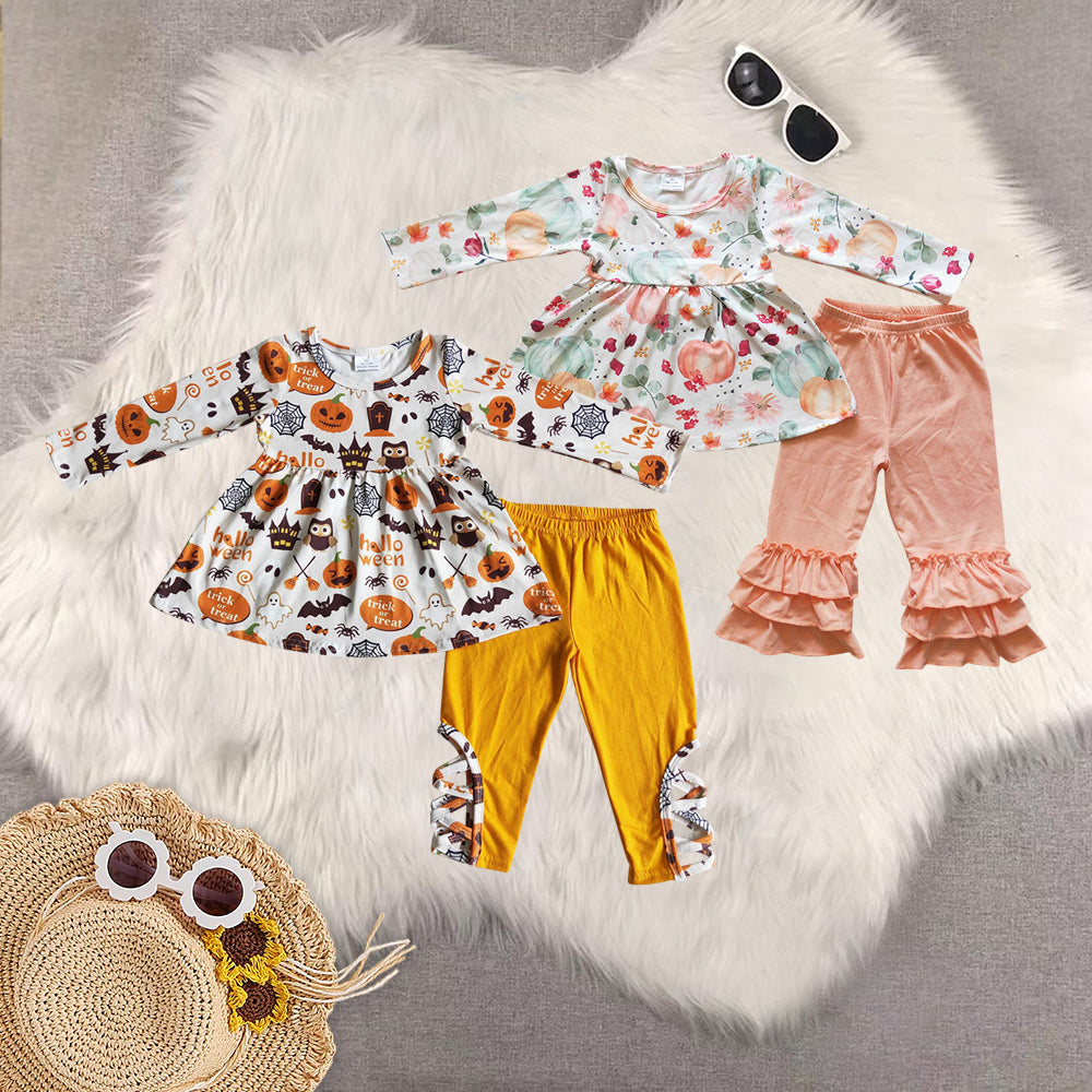 RTS NO MOQ Sibling baby girls clothes halloween long-sleeved trousers suit