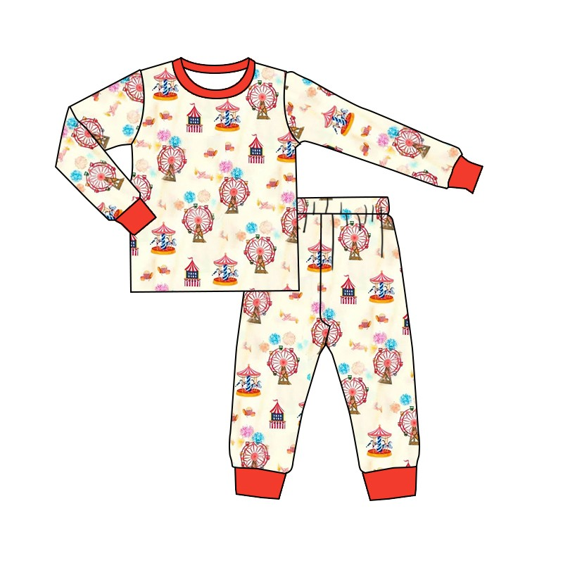 Deadline October 2 custom no moq eta 6-8weeks Ferris Wheel-Carousel Beige Long Sleeve Suit