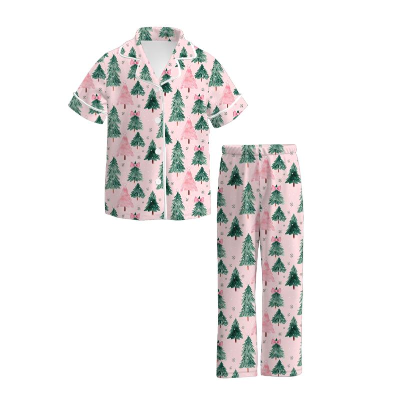 Custom moq 3 eta 7/8week moq 5 eta /4/5week baby girl clothes Christmas short Sleeve pants sets