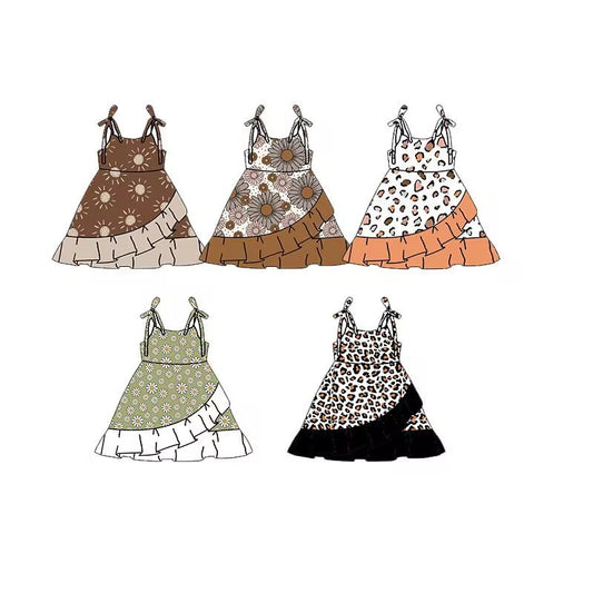 Custom moq 5 each style eta 6-7weeks baby girl clothes sleeveless dress 6-25.8.29