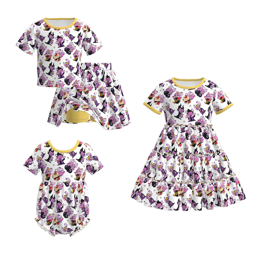 Custom moq 5 each style eta 6-7weeks baby girl clothes short sleeve shorts set and dress and romper