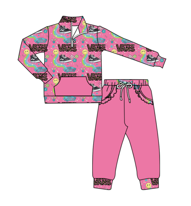 Custom moq 5 mix size milk silk baby girl clothes long sleeve pants sets and shorts