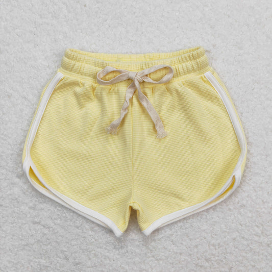SS0318 Light yellow waffle shorts