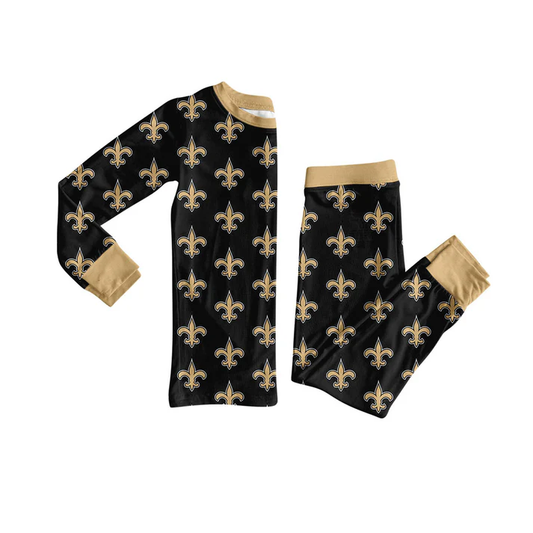 Custom moq 5 mix size milk silk summer teams baby boy clothes black long sleeve pants sets-25.8.5