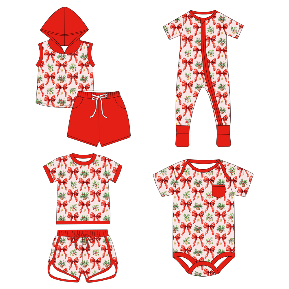 Custom moq 5 each style eta 6-7weeks baby girl clothes bow short sleeve shorts sets and sets 2 and romper 1 and romper 2-25.7.14