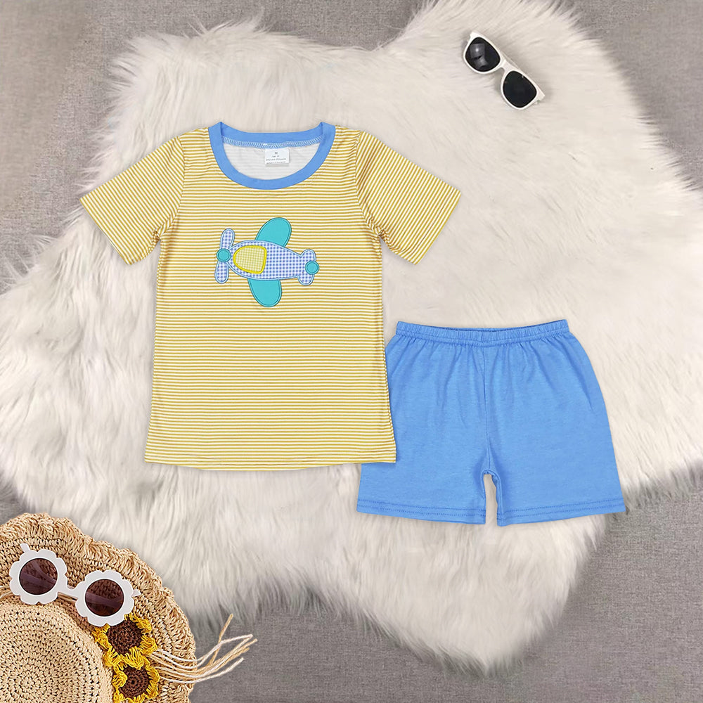 Baby Boys Shirt Shorts Summer embroidery Rompers Outfits Clothes Sets