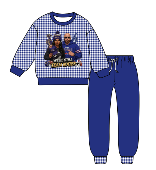 Custom moq 8 mix size milk silk summer teams baby girl clothes purple long sleeve pants sets-25.9.29