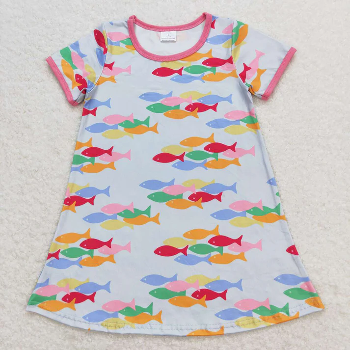 RTS NO MOQ Baby Girl Clothes Short-sleeved dress