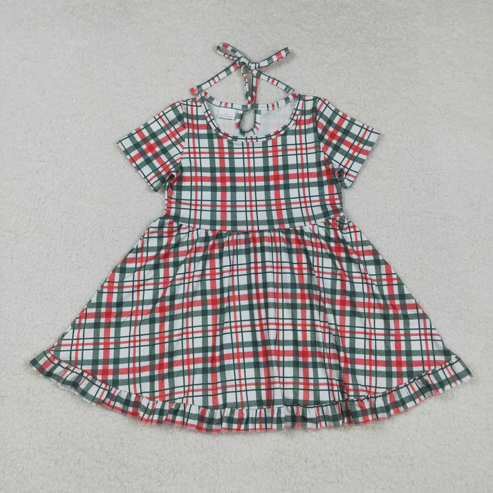 RTS Sibling baby girls clothes Christmas long short sleeve dresses