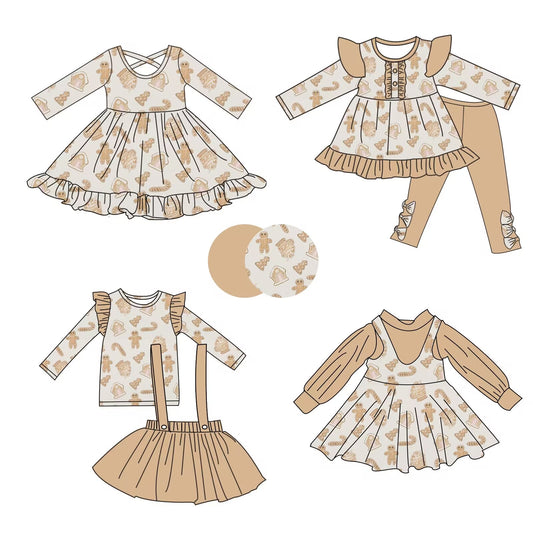 Custom moq 5 each style eta 6-7weeks baby girl clothes long sleeve pants set and dress 3 -25.8.29