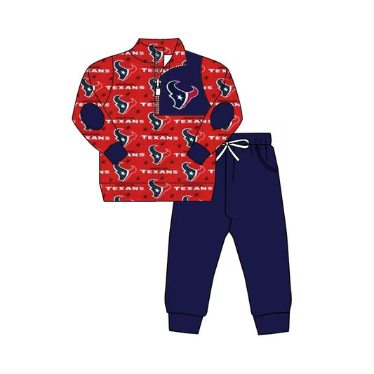 Custom moq 3 eat about 6-8 weeks team baby Boys clothes red Long Sleeve pants Suit