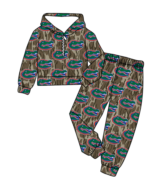 Custom moq 5 mix size milk silk summer teams baby boy clothes camouflage hooded long sleeve pants sets-25.11.6