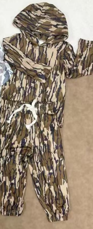 Sibling Baby Boys girl clothes camouflage duck hooded long Shirt pant sets ummer Clothes