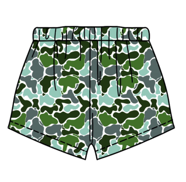 Custom moq 5 each style eta 6-7weeks baby girl clothes team camouflage short-25.9.9