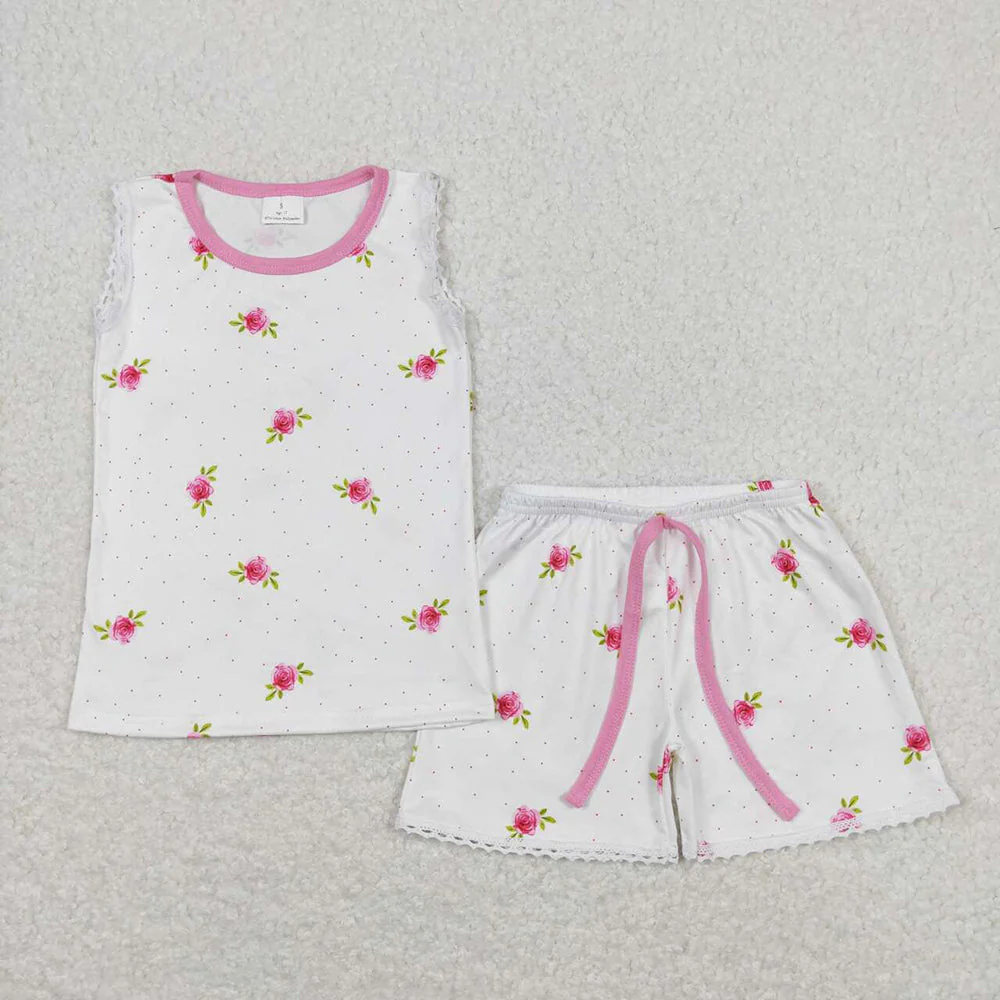 Baby Girls Flowers Shirt Top Shorts Sibling Sister Pajamas Clothes Sets