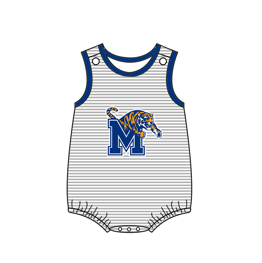 Custom moq 5 mix size milk silk summer teams Blue striped bow Tigers team series