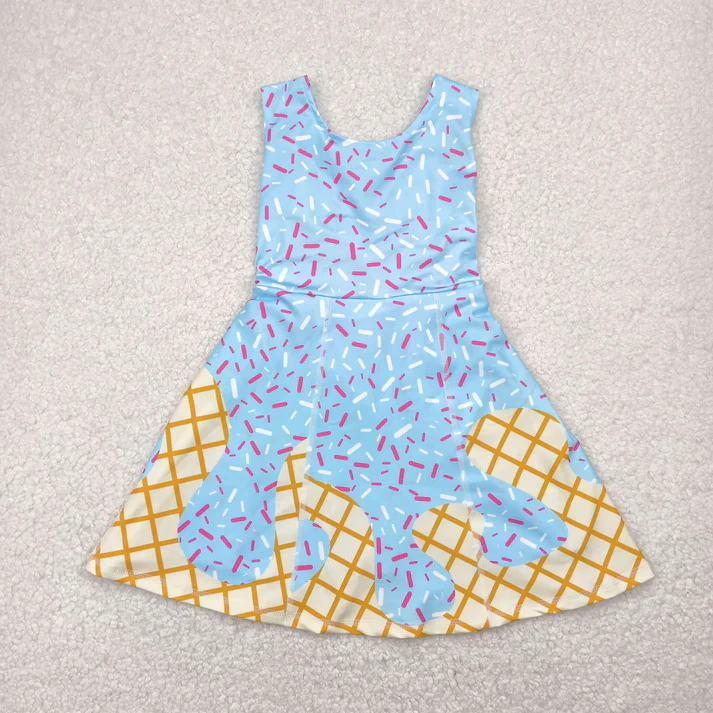 RTS NO MOQ Sibling baby girl clothes yoga team sleeveless skirt and shorts