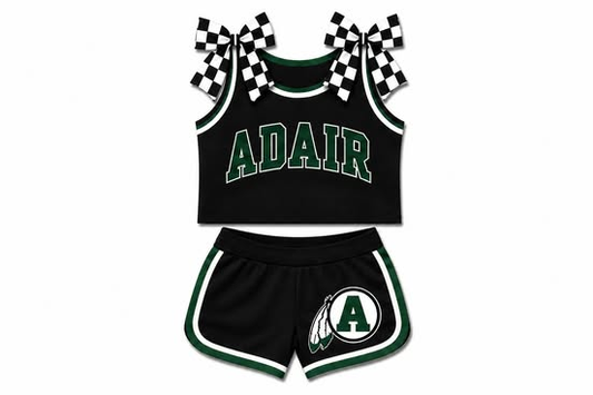 custom moq 5 mix size KNMEAT0202 Adult And Kids Checked Bow Sleeveless Tank Top Shorts Summer Team Outfit