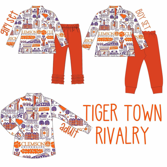 Custom moq 5 each style eta 6-7weeks baby girl clothes team long sleeve pants sets 1 and sets 2 and adult top-25.8.4