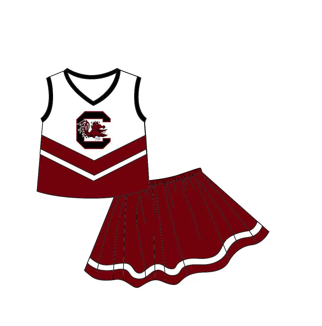 custom moq 5 tat about 4-6 weeks baby girls clothes team brick red summer outfits