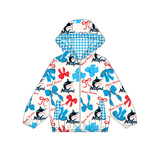Custom moq 8 mix size milk silk summer team baby girls clothes bow sky blue and red hooded long sleeve top-25.9.26