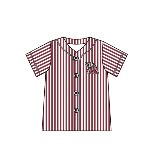 Custom moq 5 each style eta 6-7weeks baby girl clothes team brick red short sleeve top-25.7.23