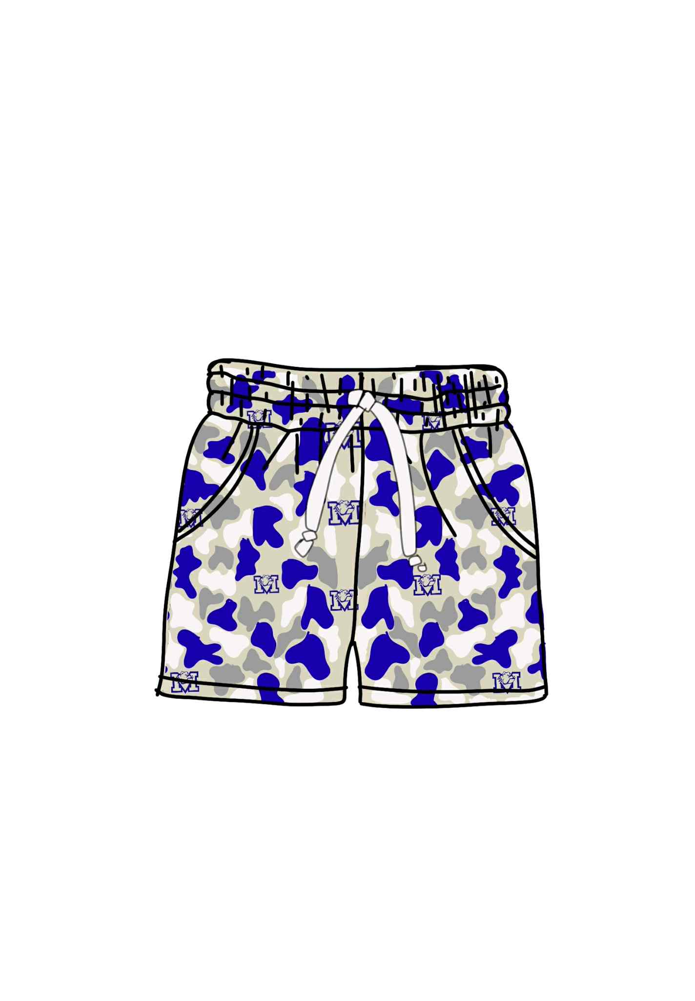Custom moq 5 mix size baby girl clothes Camouflage Boy Summer Shorts