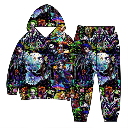 Custom moq 5 each style eta 6-7weeks baby boy clothes hooded long sleeve pants sets -25.8.1