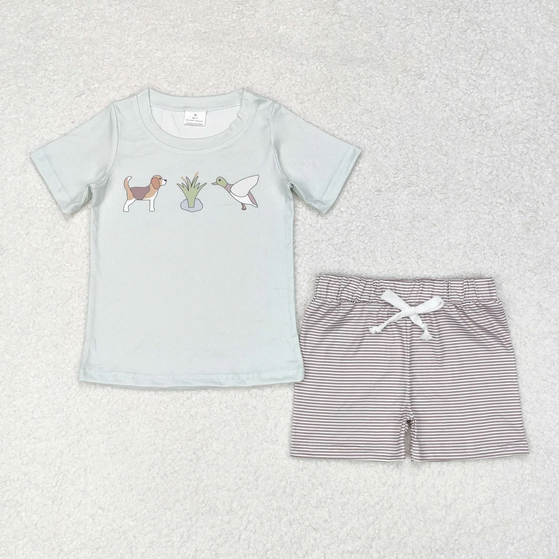 RTS NO MOQ Sibling Baby boy clothes camouflage Short Sleeve shorts Suits