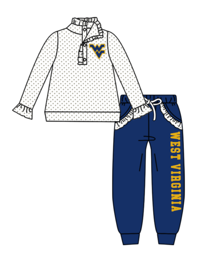 Custom moq 5 mix size milk silk summer teams baby girls clothes dark blue hooded long sleeve pants sets and boy sets 2 and jumpsuit-25.9.2