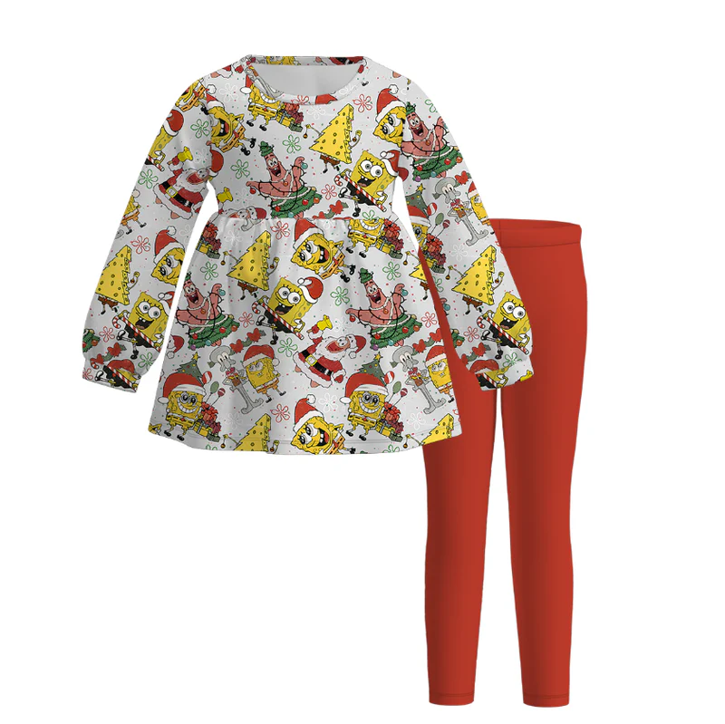 Custom moq 5 each style eta 6-7weeks baby girl clothes long sleeve pants sets 1 and sets 4-25.7.14