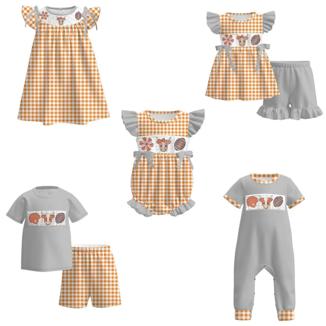 Custom summer teams baby girls clothes team short sleeve shorts sets dress romper-25.7.15