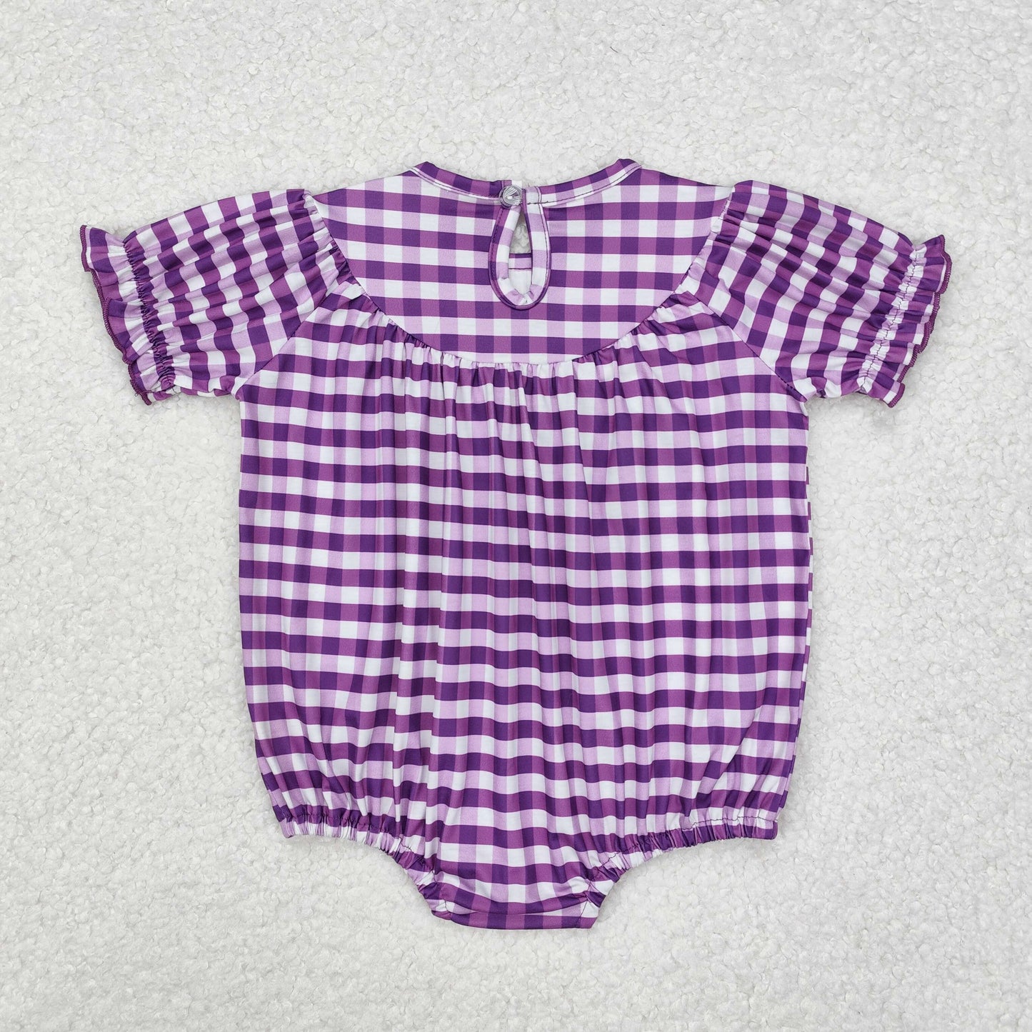 RTS NO MOQ ETA 5/7days arrived SR2060 Embroidered carnival bird crocodile lobster purple plaid short-sleeved jumpsuit