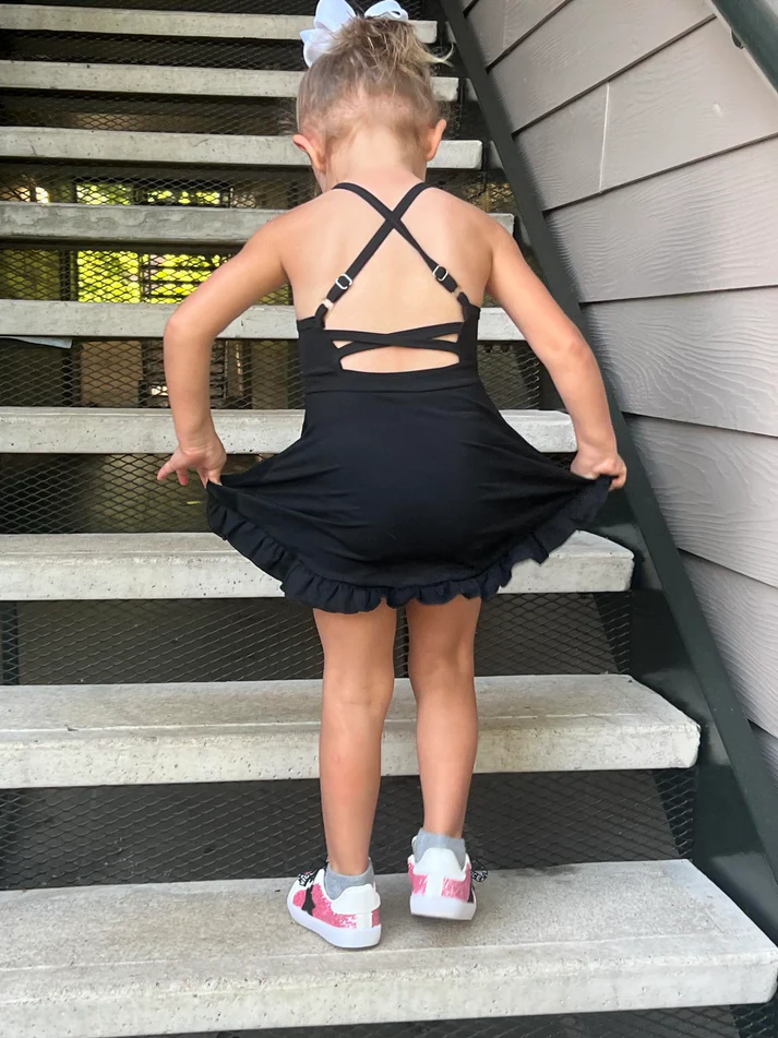 RTS NO MOQ Solid color yoga wear suspender dress