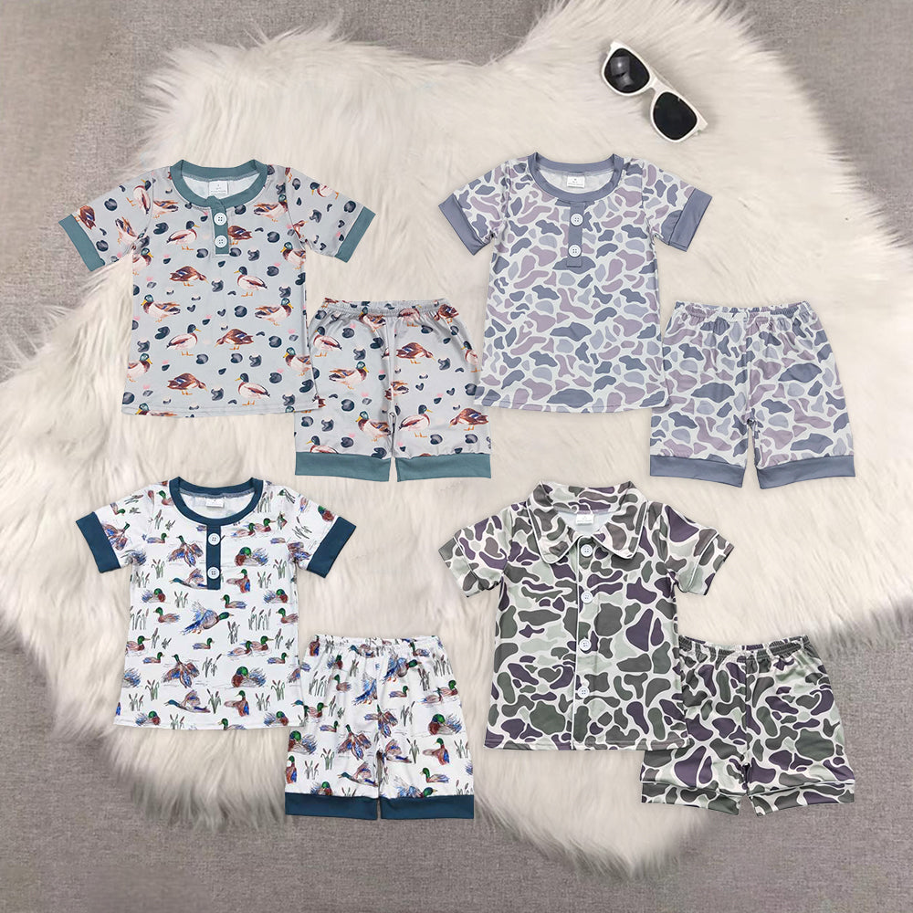 RTS NO MOQ Baby boy clothes camouflage Short Sleeve shorts pajamas Suit