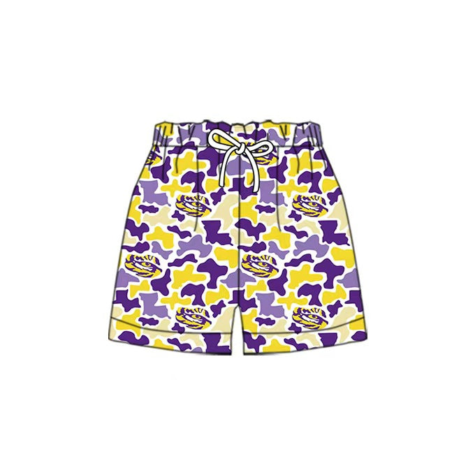 custom moq 5 mix size milk silk BYWY01 Baby Camo Print Hoodie Short Sleeve Polo Shirt And Drawstring Shorts  Three Piece Outfit Set
