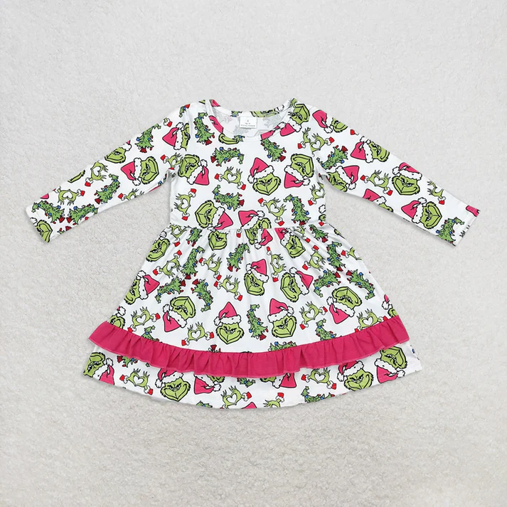 RTS Sibling baby girls clothes Christmas long sleeve dresses
