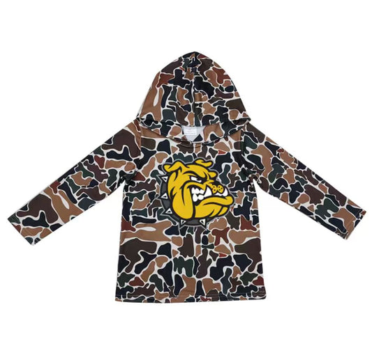 Custom moq 5 mix size milk silk summer team baby girls and boys clothes camouflage hooded long sleeve top-25.10.22