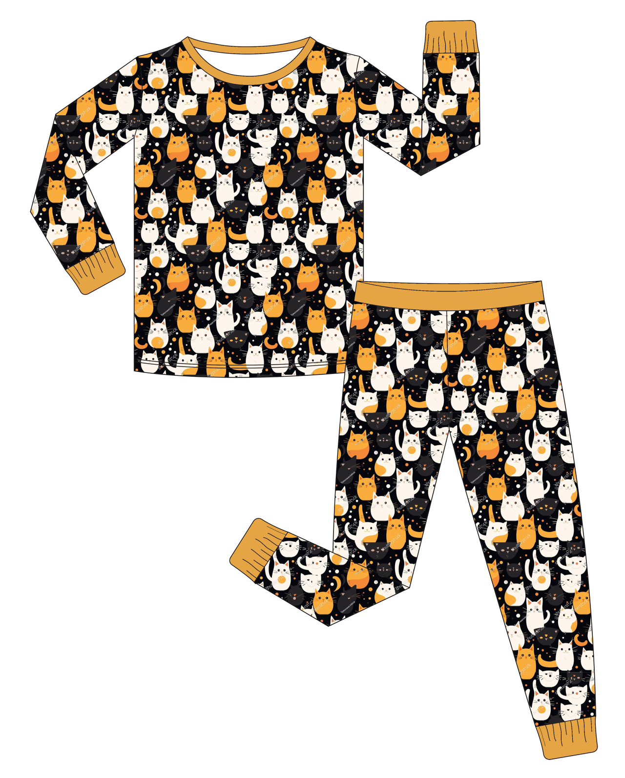Custom moq 3 eta 6-8weeks Orange and white fat cat black long pullover suit