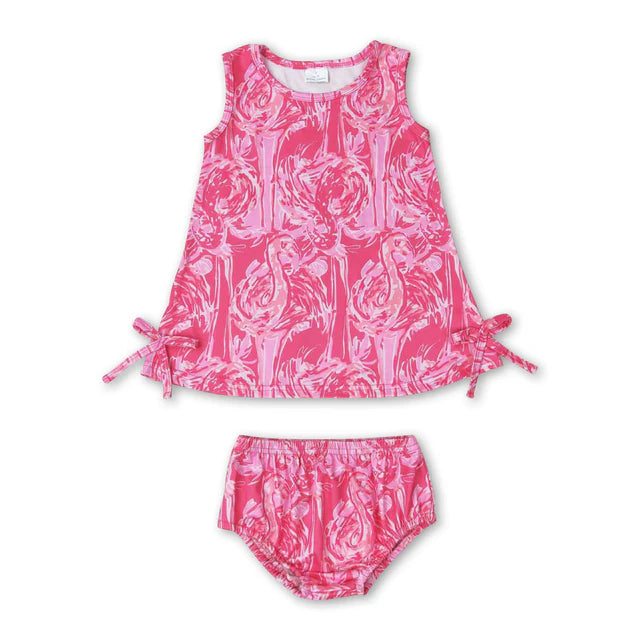 RTS NO MOQ Sibling Baby Girls Flowers Tunic Top Bummies Outfits Sets