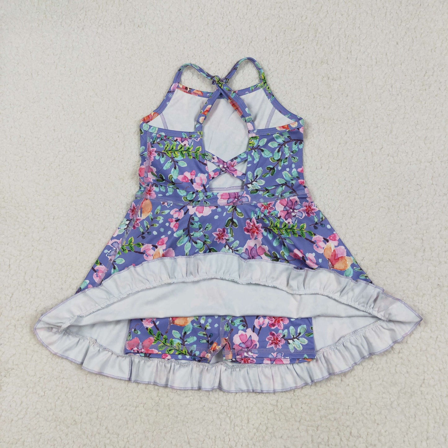 RTS NO MOQ Sibling baby girl clothes yoga floral suspender skirt sets