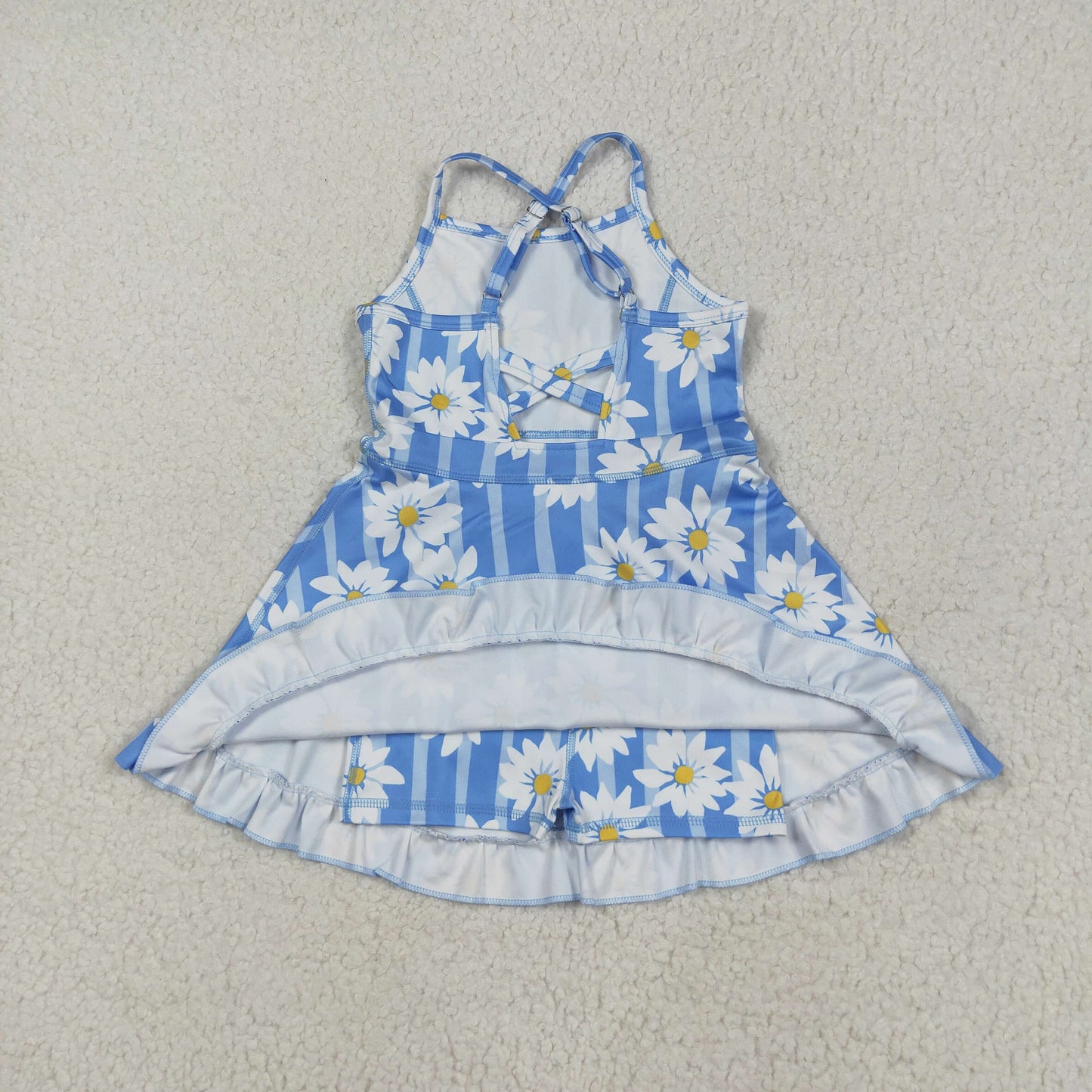RTS NO MOQ Sibling baby girl clothes yoga floral suspender skirt sets