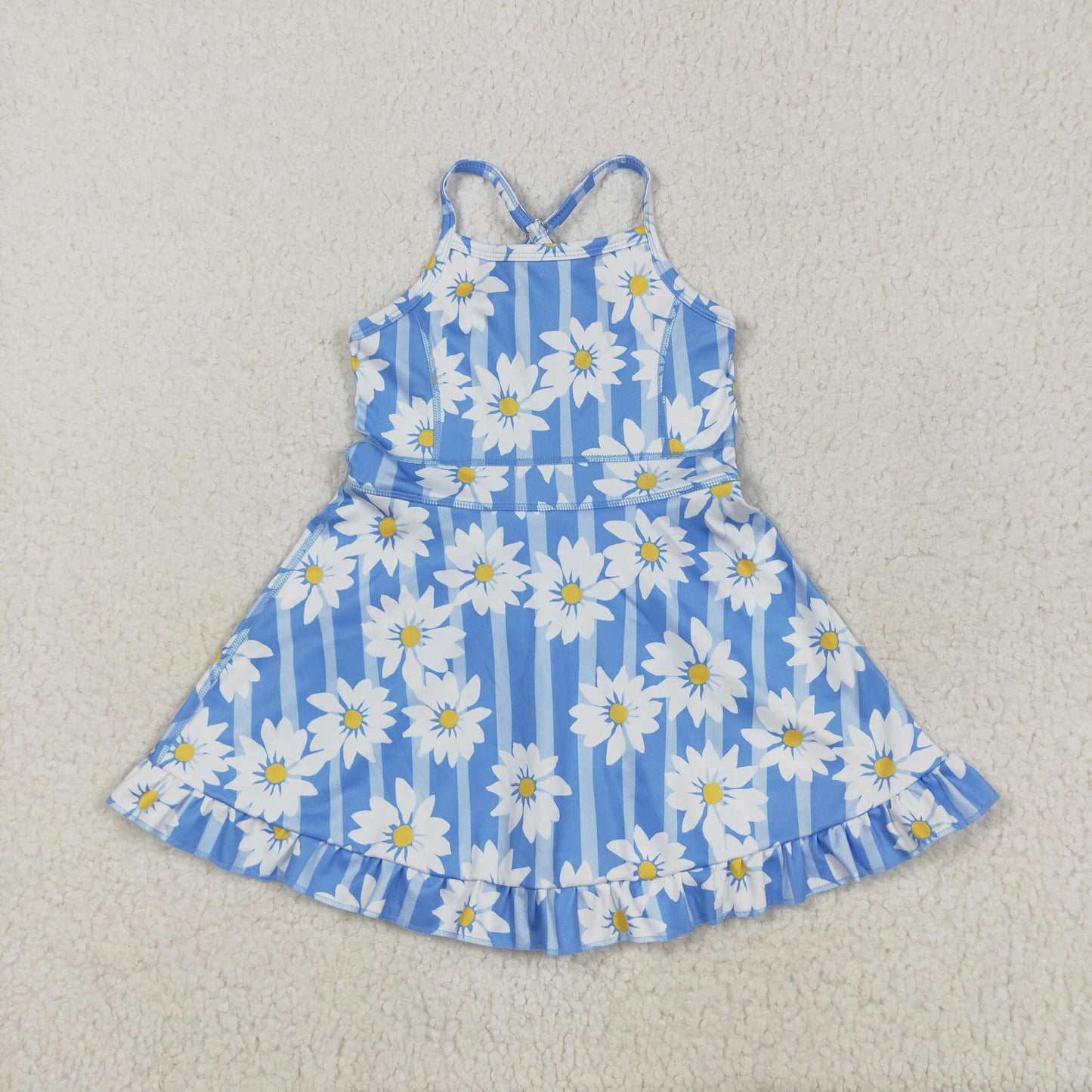 RTS NO MOQ Sibling baby girl clothes yoga floral suspender skirt sets