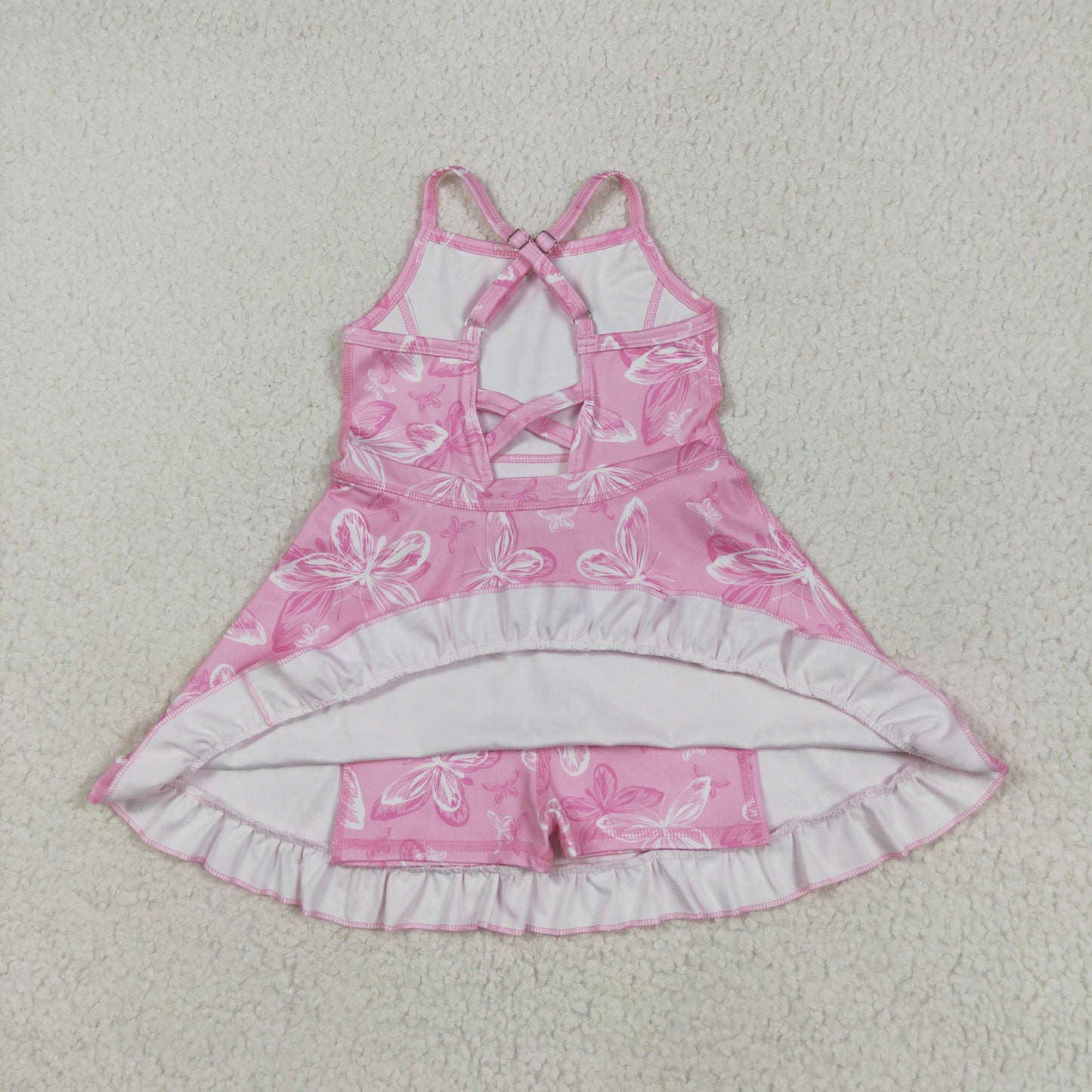 RTS NO MOQ Sibling baby girl clothes yoga floral suspender skirt sets
