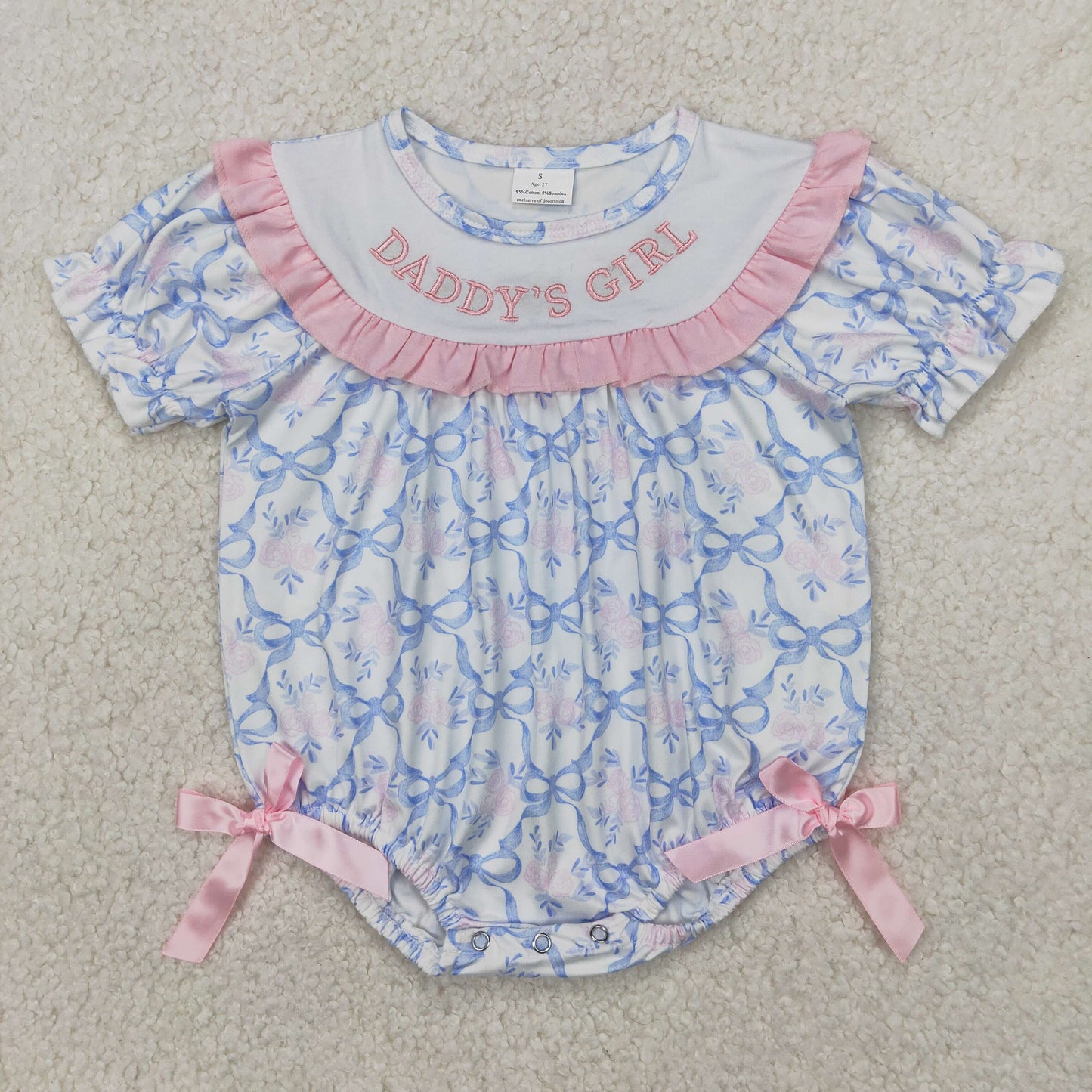 RTS baby girls boys clothes embroidery DADDY GIRL BOY short Sleeve shorts sets dress romper