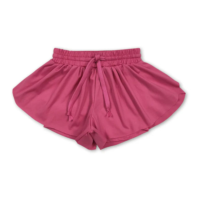 RTS NO MOQ Sibling Baby Girls  Colorful Skort Yoga Shorts Bottoms