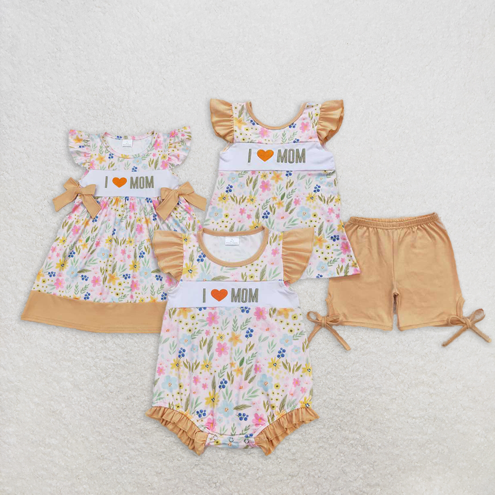 RTS baby girls clothes embroidery romper short Sleeve dress romper